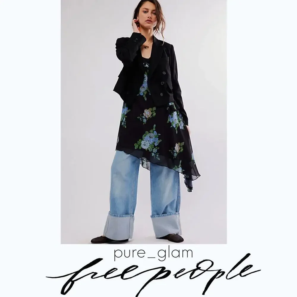 Free People floral asymmetrical dress
